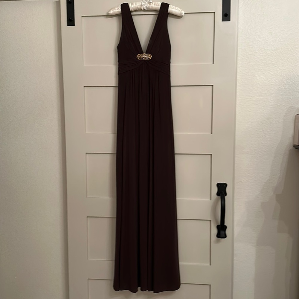 BCBGMAXAZARIA Brown Long Evening Dress Size XS